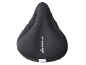 Black padded bicycle saddle with 'CRIVIT MEMORY FOAM' text.