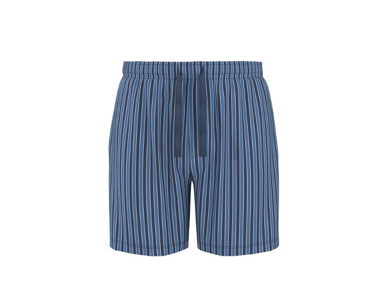 Men's striped pajama shorts in blue and white shades