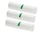 Three rolls of vacuum sealer film with a green stripe