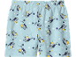Blue pajama shorts with cartoon dog and star pattern.