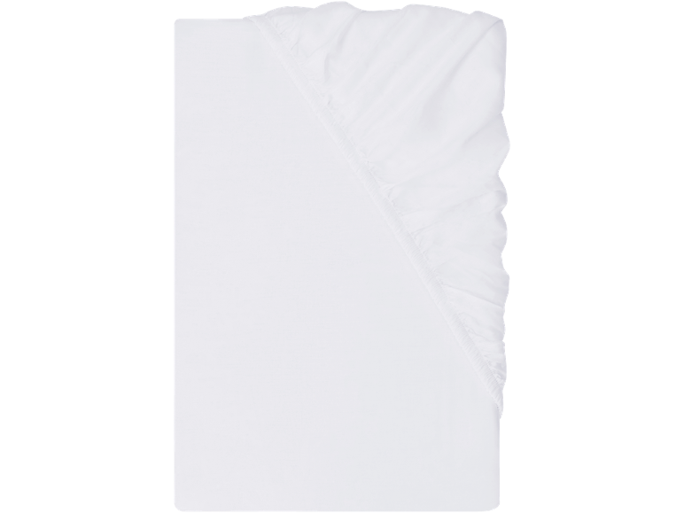 White fitted sheet, folded