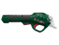 Cordless garden shears in green and black with a red trigger.