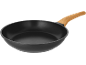 Non-stick frying pan with a wooden handle.