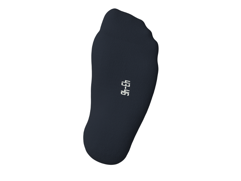 Dark blue footbed with size 43-46 printed in white.