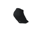 A black short sock with a white logo on the bottom.