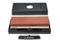 Double-sided sharpening stone with 400# and 800# grit in a black case.
