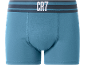 Turquoise men's boxer briefs with «CR7» lettering on the waistband.