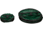 Two green and black collapsible garden baskets in different sizes.