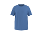 Blue men's short-sleeved T-shirt with a round neck.