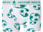 White boxer briefs with green soccer balls and a waistband featuring a soccer player silhouette and text.