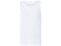 White men's tank top with a round neck.