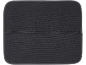 Dark grey dish drying mat with rounded corners and a horizontal seam.