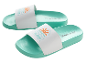 Turquoise slides with white strap and summer print