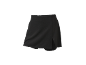 Black sports skort with a side slit.