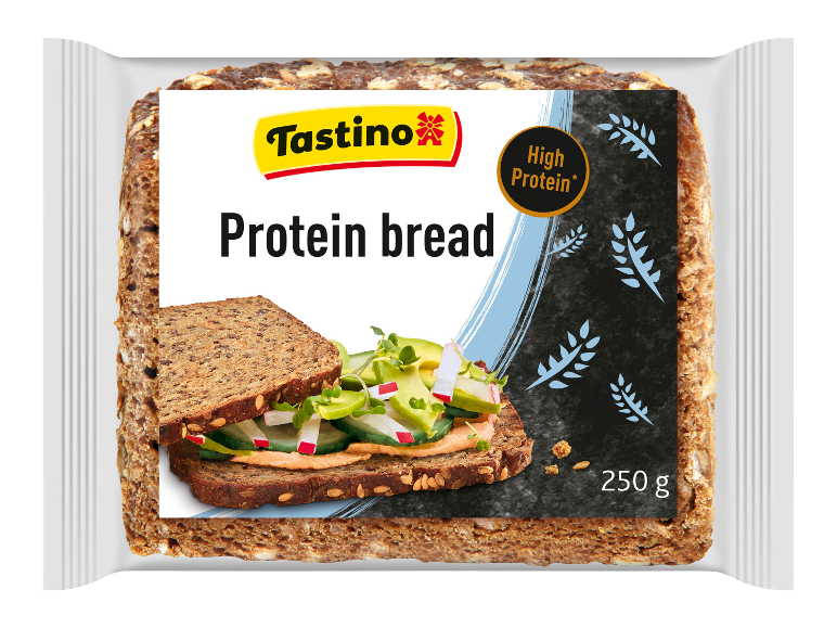 Packaging of protein bread with an avocado and radish sandwich, 250 g.