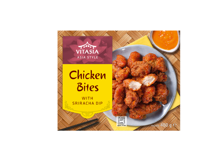 Chicken bites with Sriracha dip, frozen, 400 g.