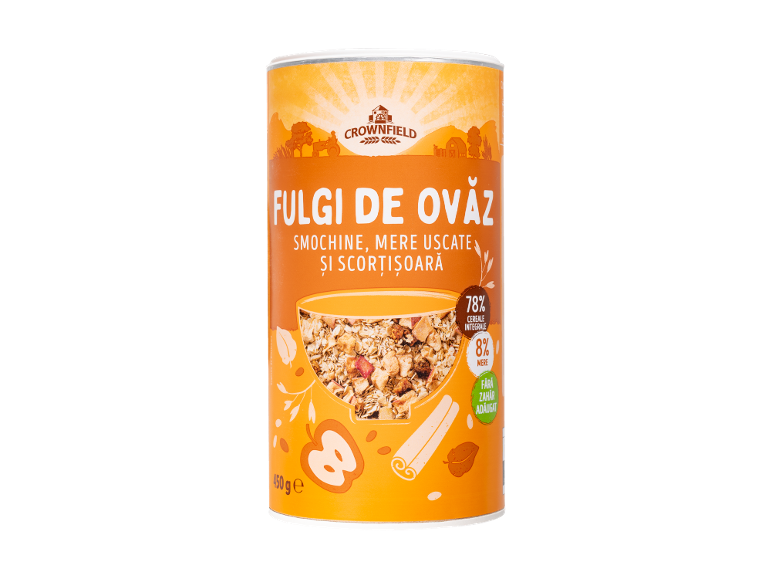 Oat flakes with figs, dried apples, and cinnamon, 450g.