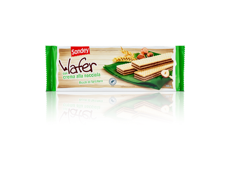Pack of wafers with hazelnut cream, richly filled, 300 g.