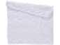 White quilted duvet with a zigzag pattern, partially rolled.