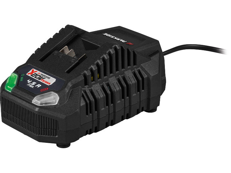 Battery charger with X 20V TEAM and 4.5 A max. text.
