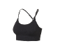 Black ribbed sports bra with thin straps