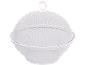 White mesh basket with lid for food