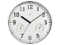 White wall clock with black numbers, temperature gauge showing 25°C, and humidity gauge showing 65%.