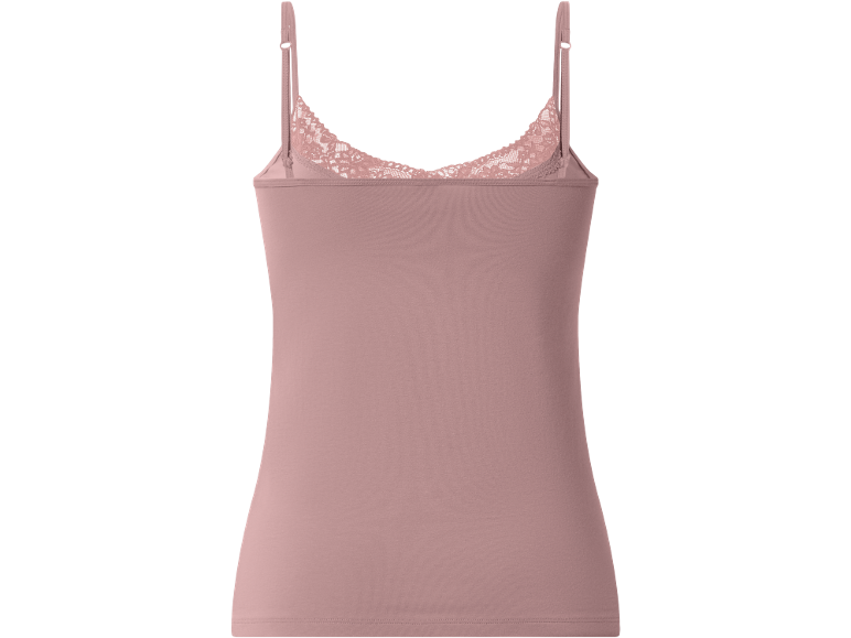 Women's dusty pink camisole with lace trim