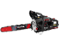 Black and red cordless chainsaw with bar and chain, featuring 'PERFORMANCE' text.