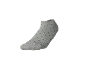 Grey ankle sock with black polka dots.
