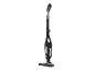 Black cordless stick vacuum cleaner with silver accents and '18V LITHIUM NO BAG' text.