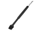 Black silicone basting brush for baking or barbecue with a hanging loop.