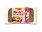 Packaging of rye bread with the text 'Bio Pane Integrale di Segale' and a sandwich.