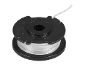 Black spool with white trimmer line, featuring text 'www.guzzy-shop.de EAN 507528.2507'.