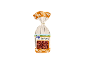 Bag of shelled, roasted, and caramelized peanuts, with a floral pattern.
