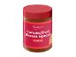 Jar of caramelised biscuit spread, creamy, with a red lid and label.