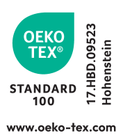 OEKO-TEX STANDARD 100 certificate with number 17.HBD.09523 Hohenstein.