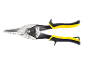 Tin snips with yellow and black handles.