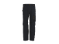 Dark blue work trousers with yellow zippers and pockets