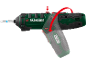 Electric screwdriver with rotating head and bit, with arrows indicating movement.