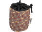 Dog treat pouch with bone, paw print, and heart pattern.