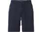 Navy blue shorts with side pockets and a button at the waist.