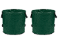 Two green garden waste bags with handles.