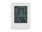 White digital thermometer and hygrometer with LCD screen, showing 27.9°C and 56% humidity.