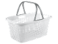 White plastic basket with grey handles