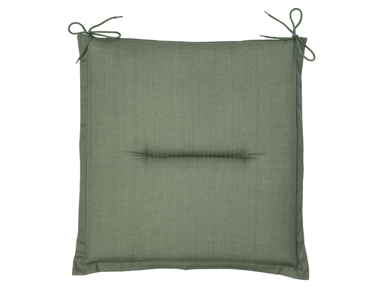 Green chair cushion with ties.