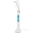 White LED desk lamp with a digital display showing time, date, and temperature.