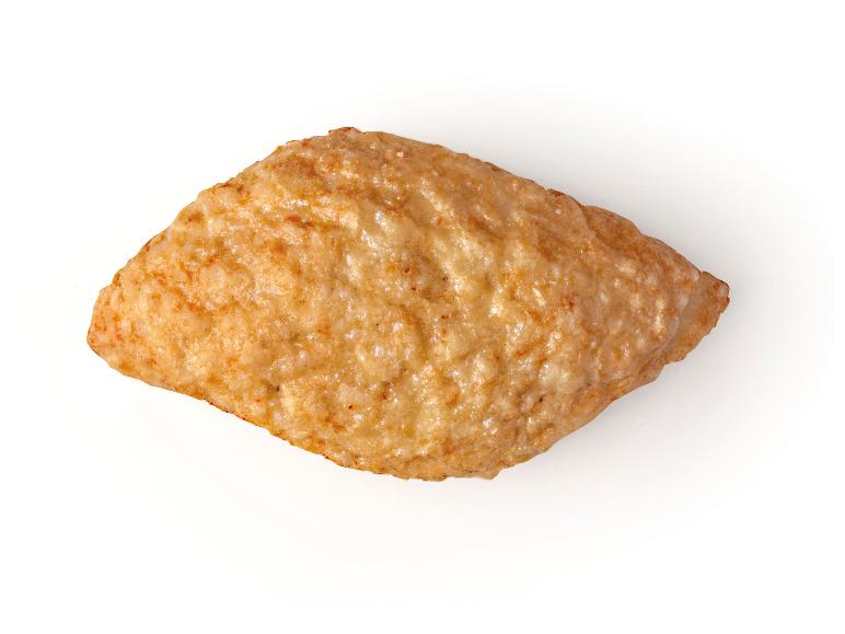 An apple turnover or cheese pastry with a sugar glaze, on a white background