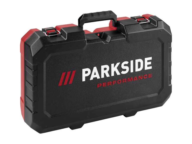Black tool case with red accents and the text 'PERFORMANCE'.