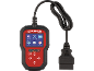 Car diagnostic tool with screen showing OBD II/EOBD, Systemtest, and Settings options.